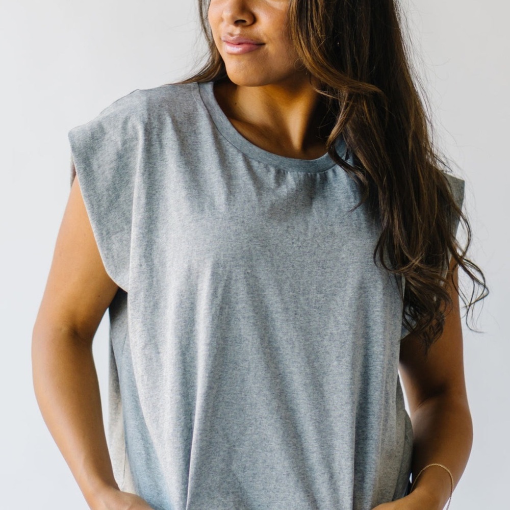 Heather Gray Gerken muscle tee